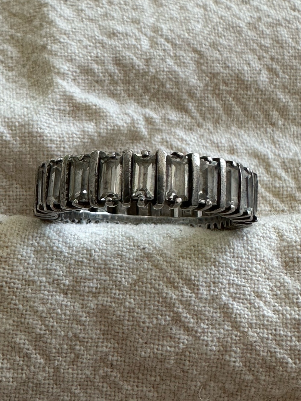 Sterling Silver baguette eternity band